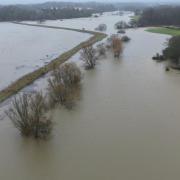 Fields in Shermanbury have been flooded following heavy rain in recent days