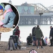 Camera crews spotted filming TV stars on beach
