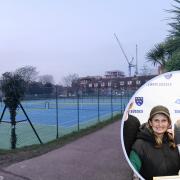 St Ann's Well tennis court with Conrad Brunner inset