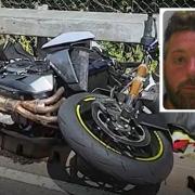 Leigh Garside, inset, crash into a motorcyclist while drink driving