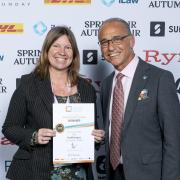 Lynda Nurse with Theo Paphitis from Dragons' Den