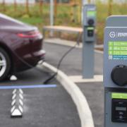 An electric car charging at Gridserve at Broadland Business Park