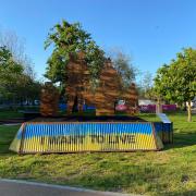 The art installation in Valley Gardens pays tribute to refugees fleeing the war in Ukraine
