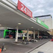 Maintenance work is taking place at an Asda petrol station in Brighton Marina