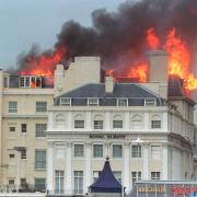 The fire which tore through the Royal Albion Hotel in 1998