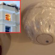 Paul said he found a smoke detector in the Royal Albion covered in cling film