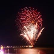 Crowds were dazzled by fireworks set off from Worthing Pier last night
