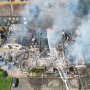 A drone image from the blaze as it was being put out