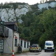 Emergency services at scene of cliff rescue
