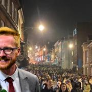 Lloyd Russell-Moyle, inset, has called for as many people as possible to come to Lewes for Bonfire Night