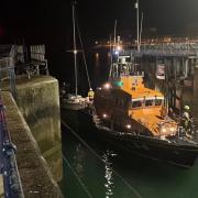 RNLI crews brought the vessel back to safety after becoming stranded out at sea in the thunderstorm
