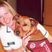 Caroline Jefferson with Sable, who was her second hearing dog
