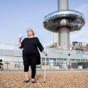 Skye Moore in front of the Brighton i360