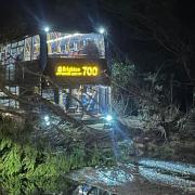 A tree fell on a bus yesterday evening near Worthing