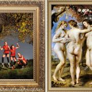 Lewes FC's women's team has reimagined Rubens The Three Graces
