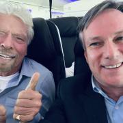 Richard Branson and Henry Smith on board the flight