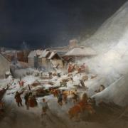The harrowing aftermath of the deadly avalanche was captured in this painting