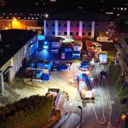 Firefighters attended a fire at an industrial building in Partridge Green