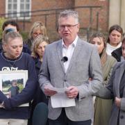 Harrison Tomkin's family outside Chichester Court after Kaydon Prior and Jason Curtis were found guilty