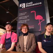Rosa with Tara and Chris who work at Team Domenica's cafe