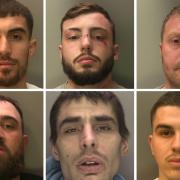 Some of the drug dealers who have been jailed so far this year. Clockwise from top left Asllan Hasbajrami,, Leon Dodson, Danny Wilder, Fiorent Muharremi, Liam Batchelor and Ahmet Arslan