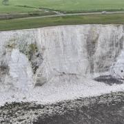 Pictures today show a fresh cliff fall in between Saltdean and Telscombe Cliffs