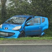Two cars were involved in a crash on the A27 yesterday