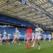 Albion's women train at the Amex ahead of their WSL match with Everton