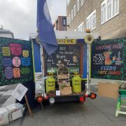Mini Pollination Education Station attached to the Sussex Green Living Float