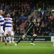Glenn Murray at Loftus Road in Albion's last trip to face QPR