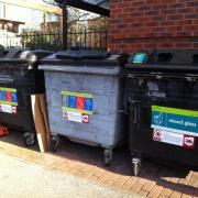 The communal recycling bins will be placed around the square.