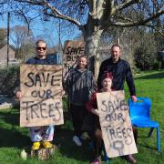 Protesters at the trees in Portslade