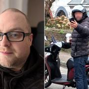 Daniel Tugwell, left, and the incident outside his front door