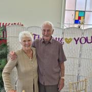 Jill at the party with John Pritchett  chairman of Willingdon and Jevington Parish Council.