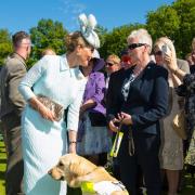 The Countess of Wessex stopped off for a chat with Sue Eyles and her guide dog Zara
