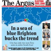 The front page of The Argus on May 9, 2015