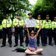 Thousands of protesters converged on Balcombe to protest against the Cuadrilla fracking site in the village.