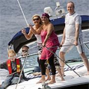Sandra, Tom and family with Emily on their boat trip