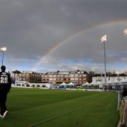 A rainbow above the ground during the NatWest T20 Blast cricket match between Sussex Sharks and Middlesex.  Picture: Simon Dack