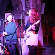 Jess and Hannah Glider performing at the Steyning Grammar School concert