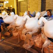 Latest consignment of Martlets snowdogs were delivered to Rendezvous Casino, Brighton Marina prior to transfer to schools in the county where they will be decorated.