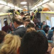 A crowded Southern Railway London to Brighton service.  Picture: Aron Duplock