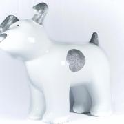 Sparky the Snowdog is being repaired.