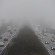 Parts of Sussex have been blanketed with fog, with a yellow weather warning issued by the Met Office