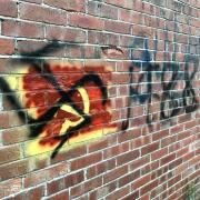Swastika painted on the side of Durrington Infant School in Worthing