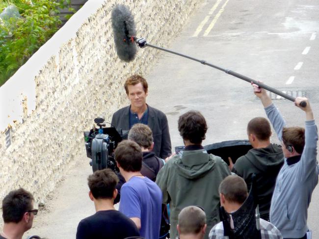 Actor Kevin Bacon at work in Lewes – Picture by Paul Seaman