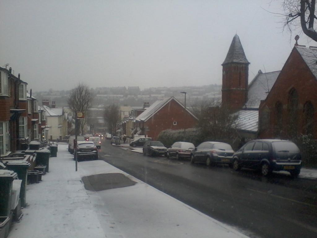 Snow in Coombe Road this morning