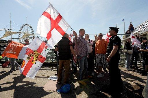 March for England attracted 150 people with a counter anti-fascist protest attracting more than 1,000 against it