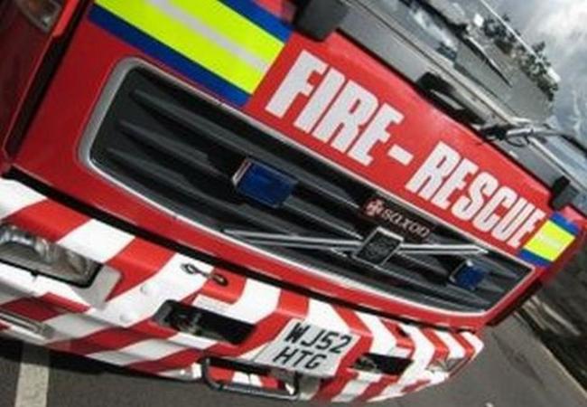 Hartfield barn containing chickens goes up in flames