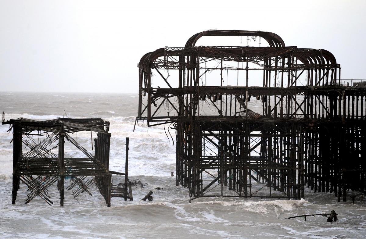 A large chunk of the pier collapsed on Wednesday, February 5, 2014